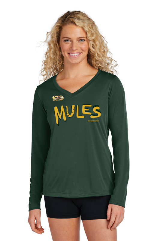Deep Green Mules WOMENʻS Dri Fit Long Sleeve